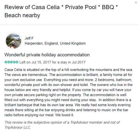 Casa Celia Feedback